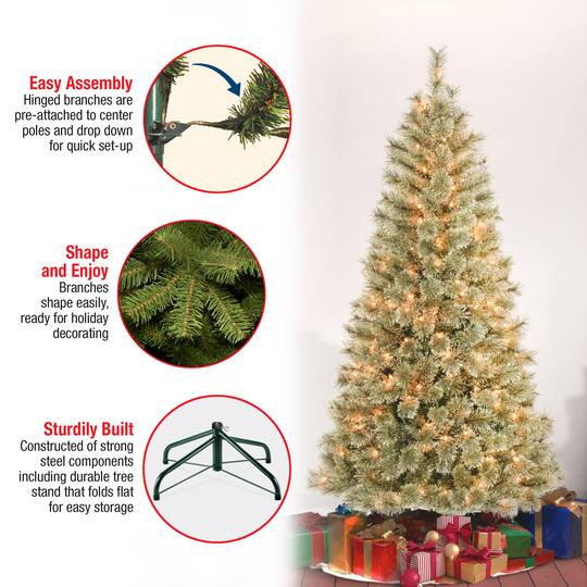 6ft. Pre-Lit Arcadia Cashmere Pine Artificial Christmas Tree, Clear Lights